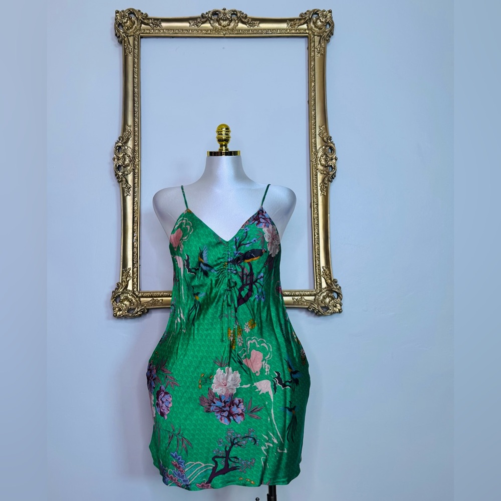 Zara Vibrant Green Floral Dress